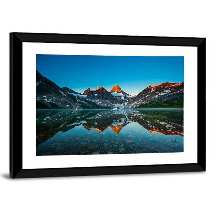 Reflection of Mount Assiniboine Wall Art as a framed print
