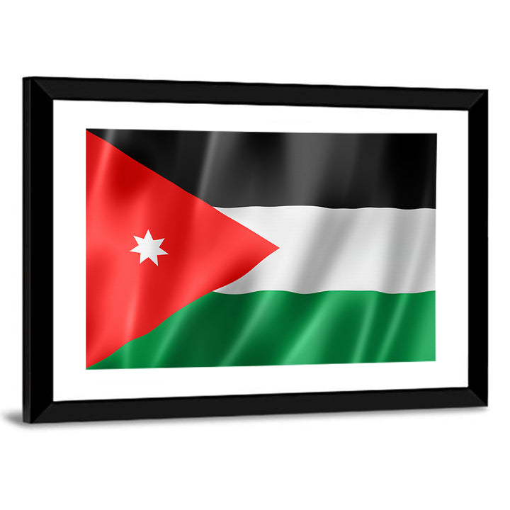 Jordan Flag with White Seven-pointed Star Wall Art