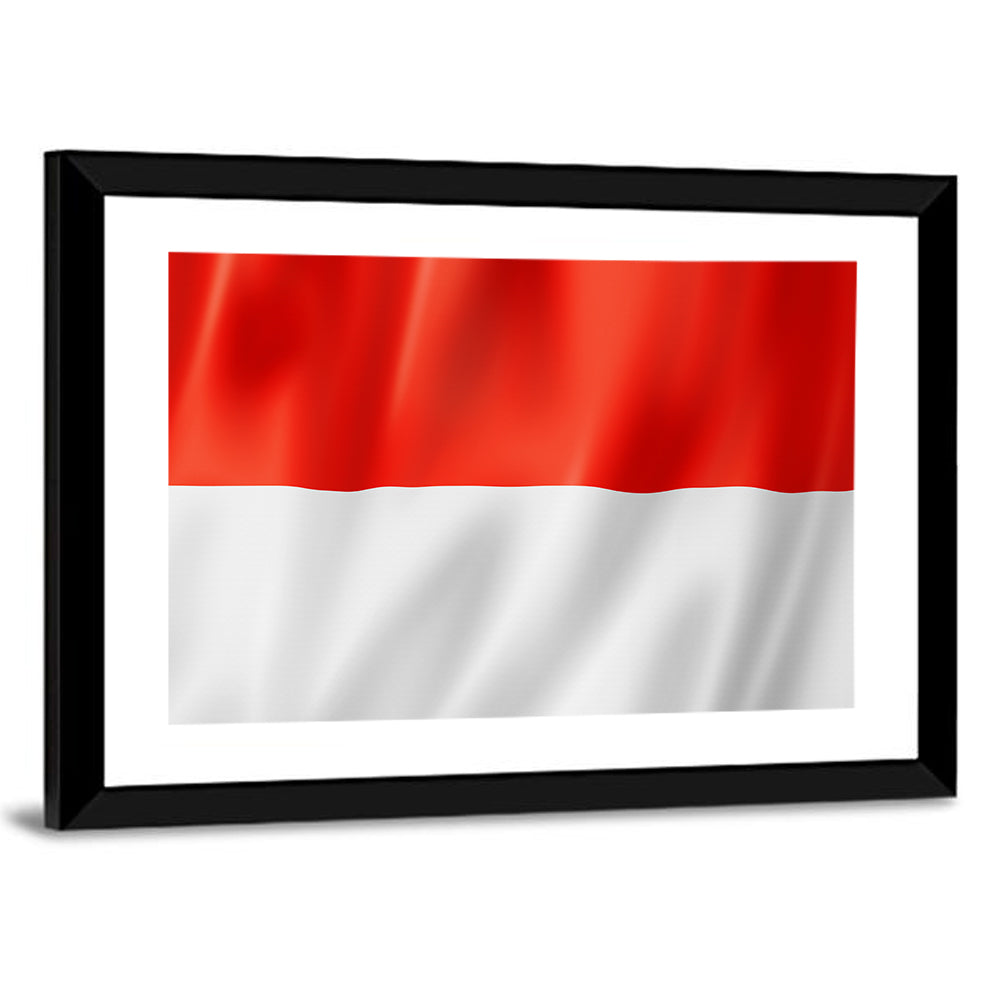 Indonesian Flag Waving Red and White Wall Art