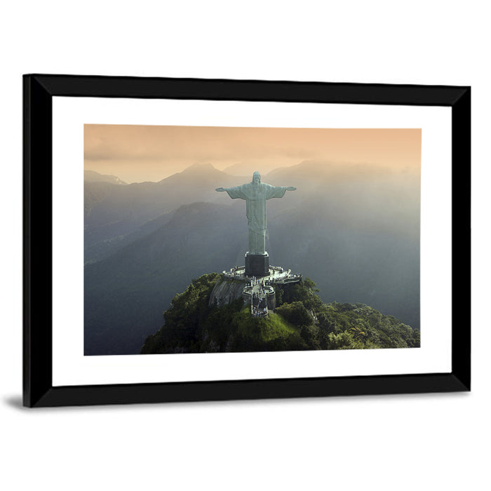 Christ the Redeemer at Golden Hour Wall Art as a framed print