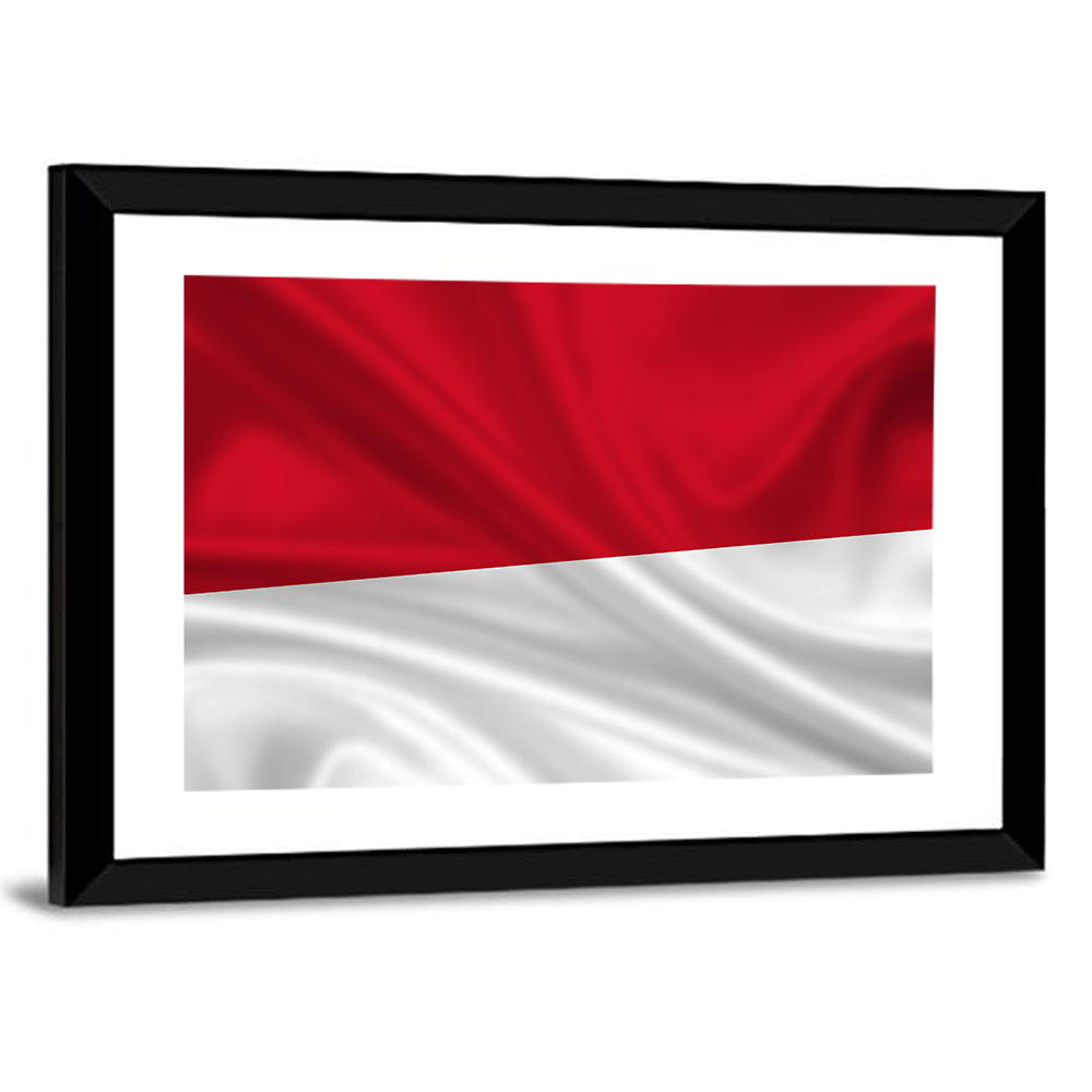 Indonesia Monaco Waving Flag Wall Art