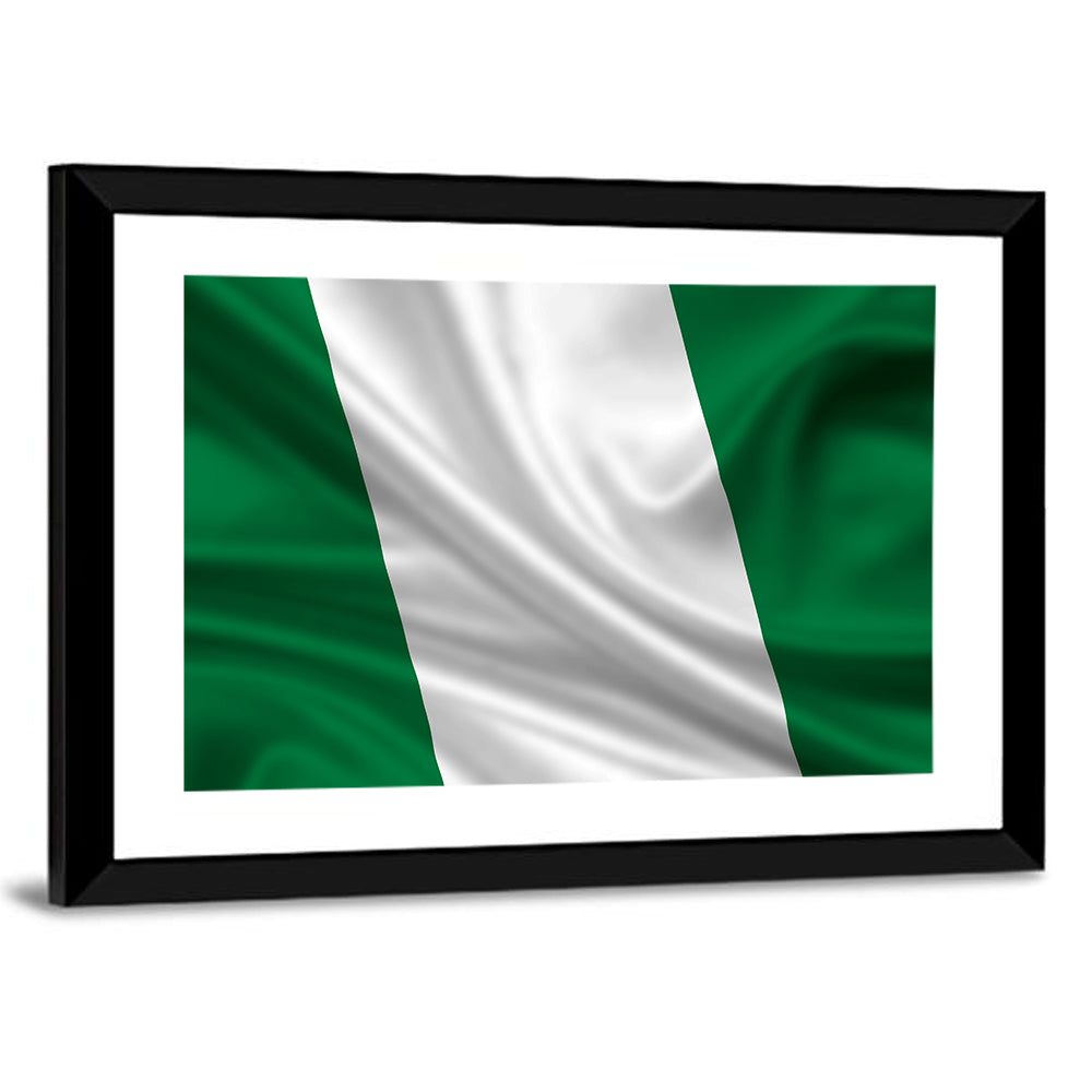 Nigerian Flag with Rippled Texture Wall Art