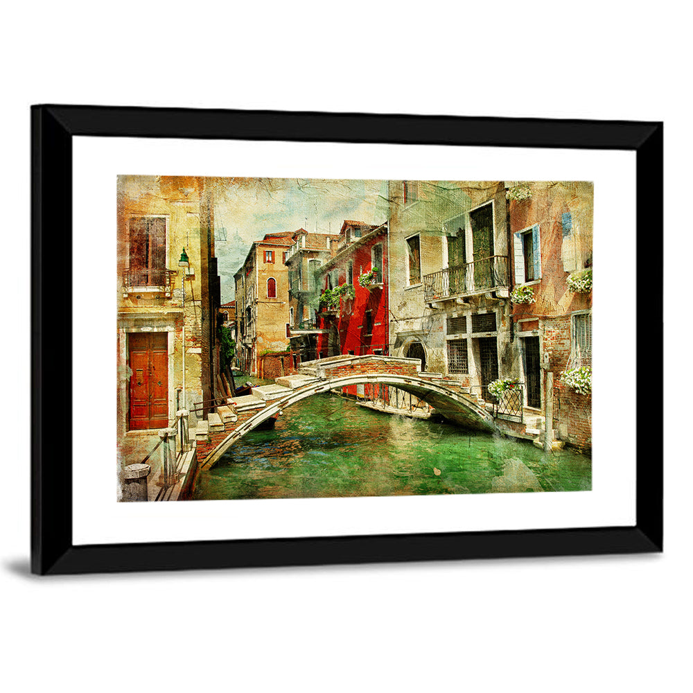 Venetian Canal Romance Wall Art