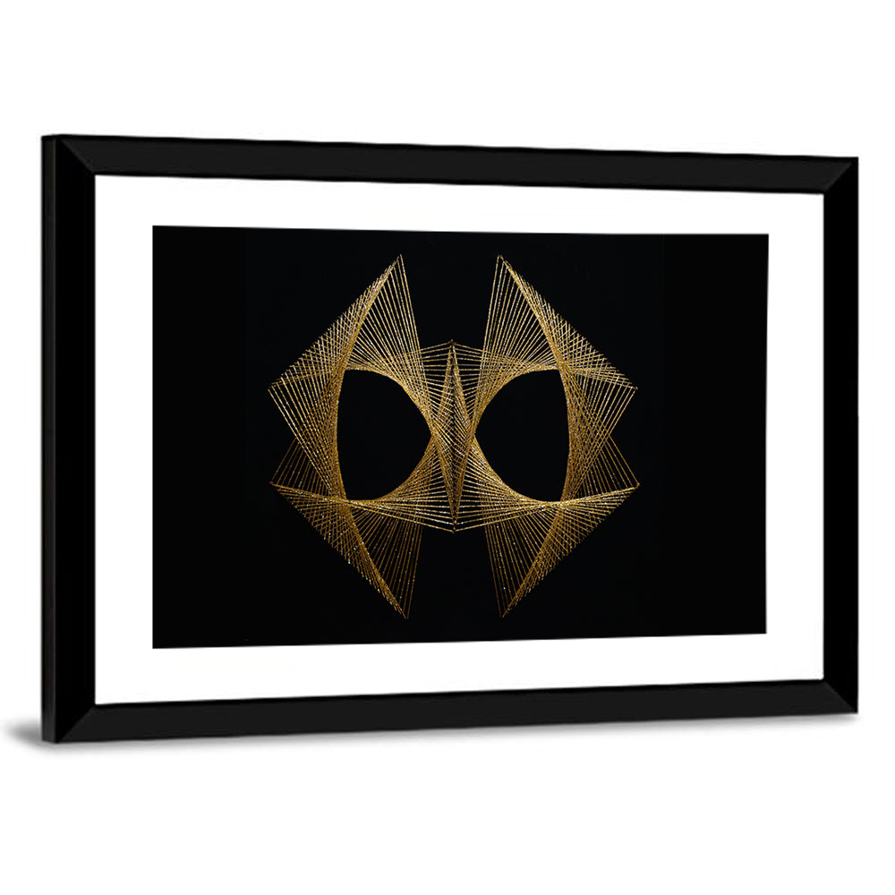 Antique Gold String Geometry Wall Art