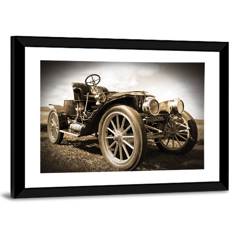Sepia Vintage Roadster Side Profile Wall Art