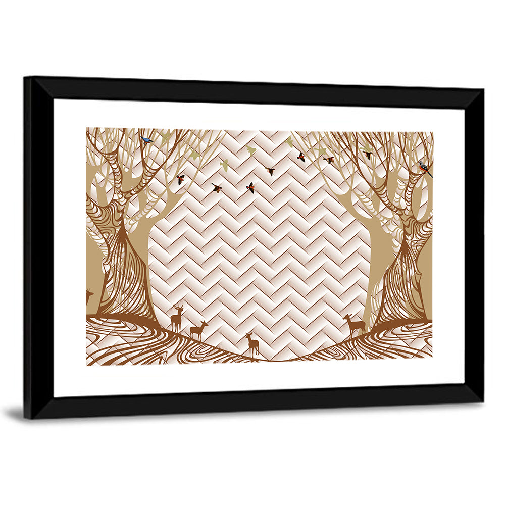 Marble Forest Silhouette Wall Art