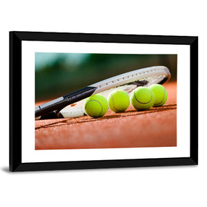 Tennis Racket & Balls Wall Art