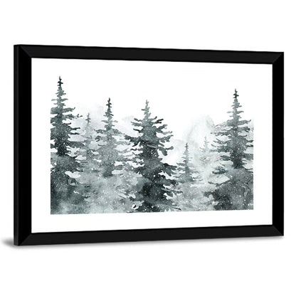 Snowy Pine & Spruce Trees Artwork Wall Art