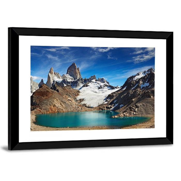 Turquoise Laguna and Fitz Roy, Los Glaciares Wall Art as a framed print