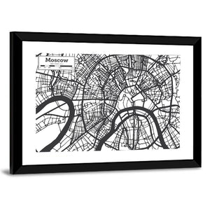 Moscow City Map Wall Art