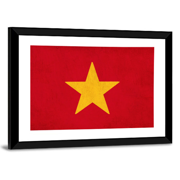 Vietnamese Flag Graphic Wall Art as a framed print