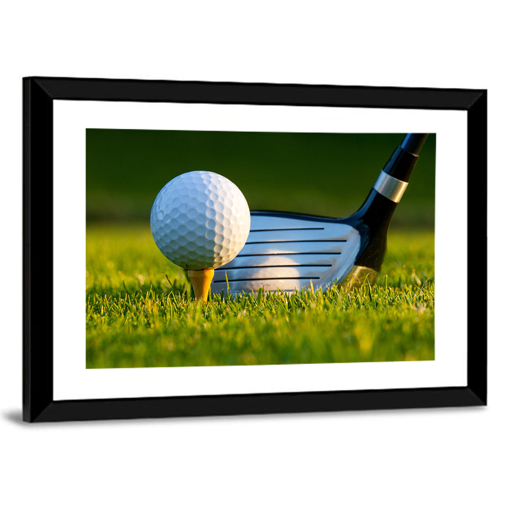 Golf Ball and Club Close Up Wall Art