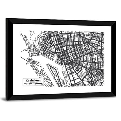 Kaohsiung City Map Wall Art