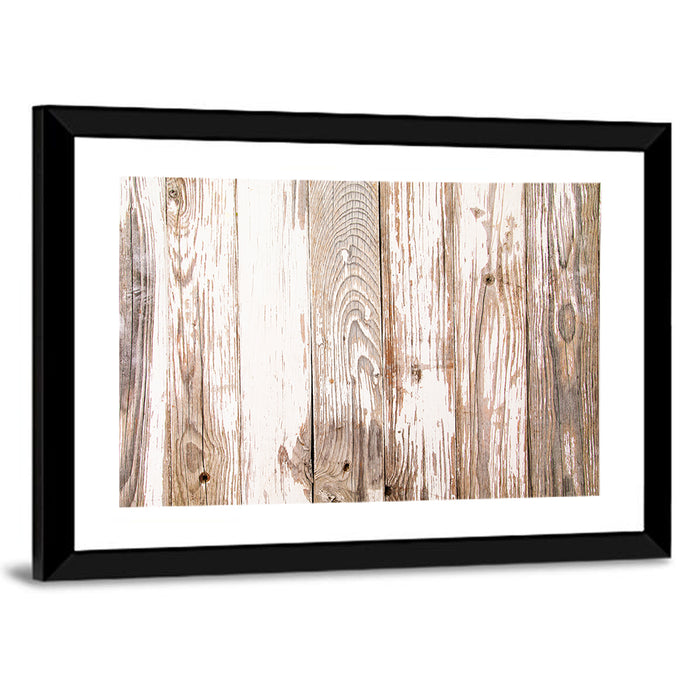 Weathered Wood Plank Texture Wall Art as a framed print