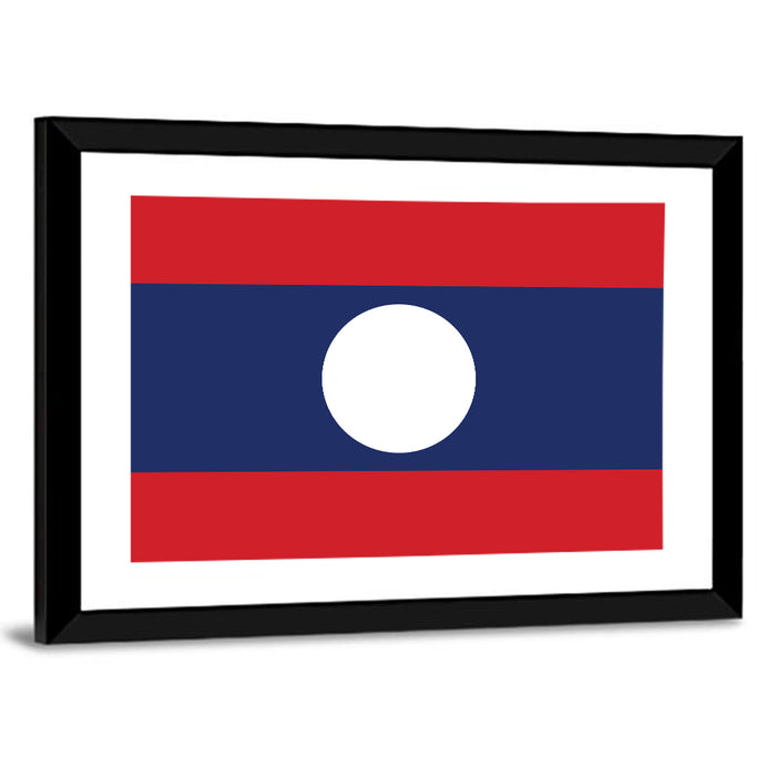 Laos Flag Minimalist Graphic Wall Art as a framed print