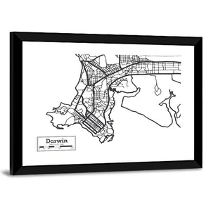 Darwin City Map Wall Art