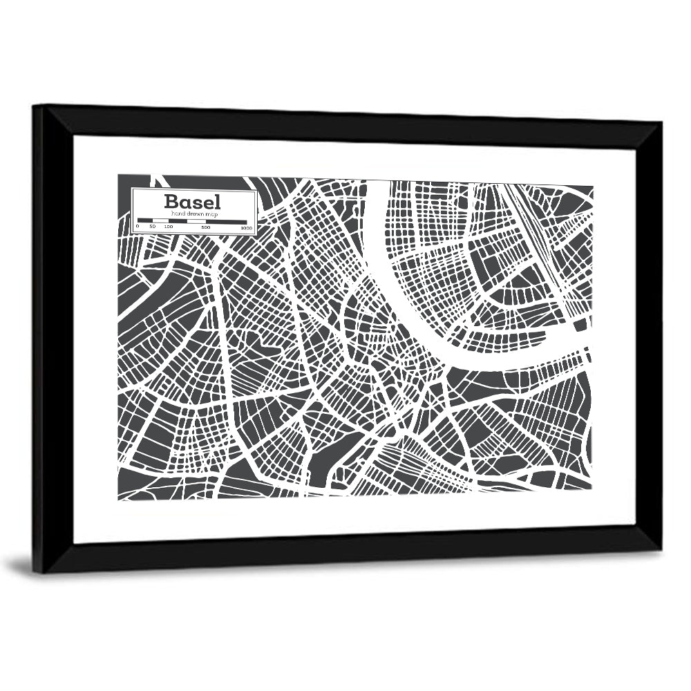 Basel City Map Wall Art