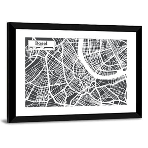 Basel City Map Wall Art