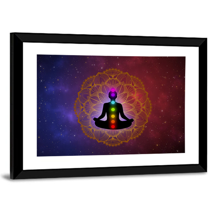 Meditation Man with Golden Mandala Wall Art