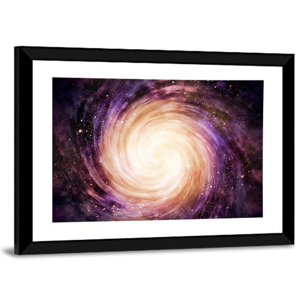 Spiral Galaxy with Golden Core Wall Art