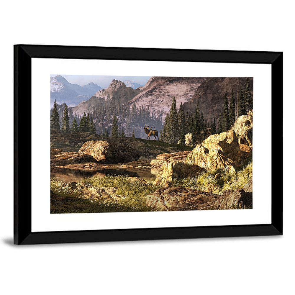 Elk in the Rocky Mountains Wall Art