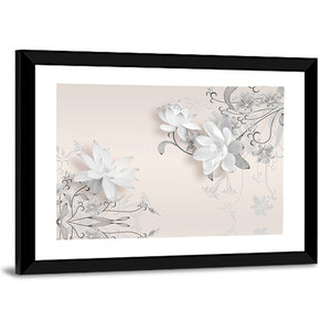 3D Flowers Illustration Wall Art