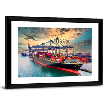 Container Cargo Ship Wall Art