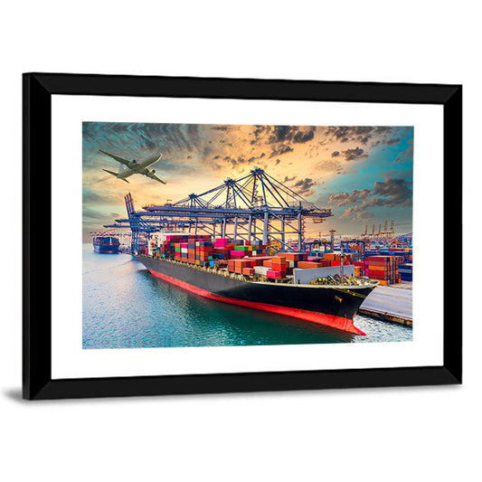 Container Cargo Ship Wall Art
