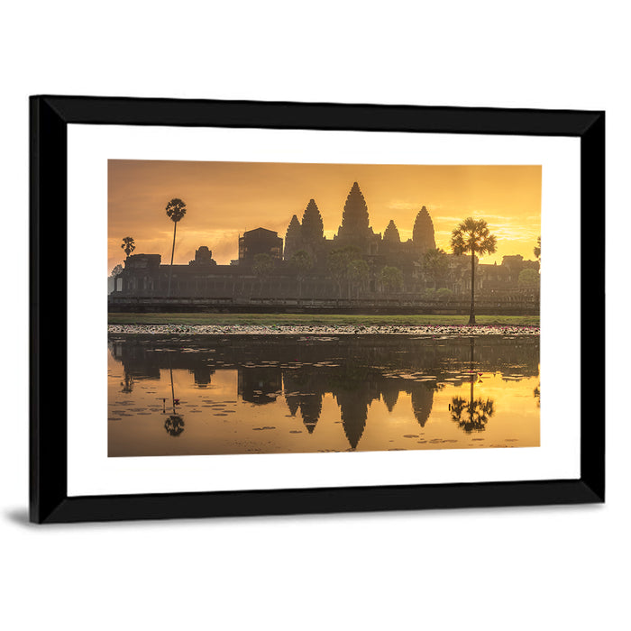 Angkor Wat Reflection at Sunrise Wall Art as a framed print