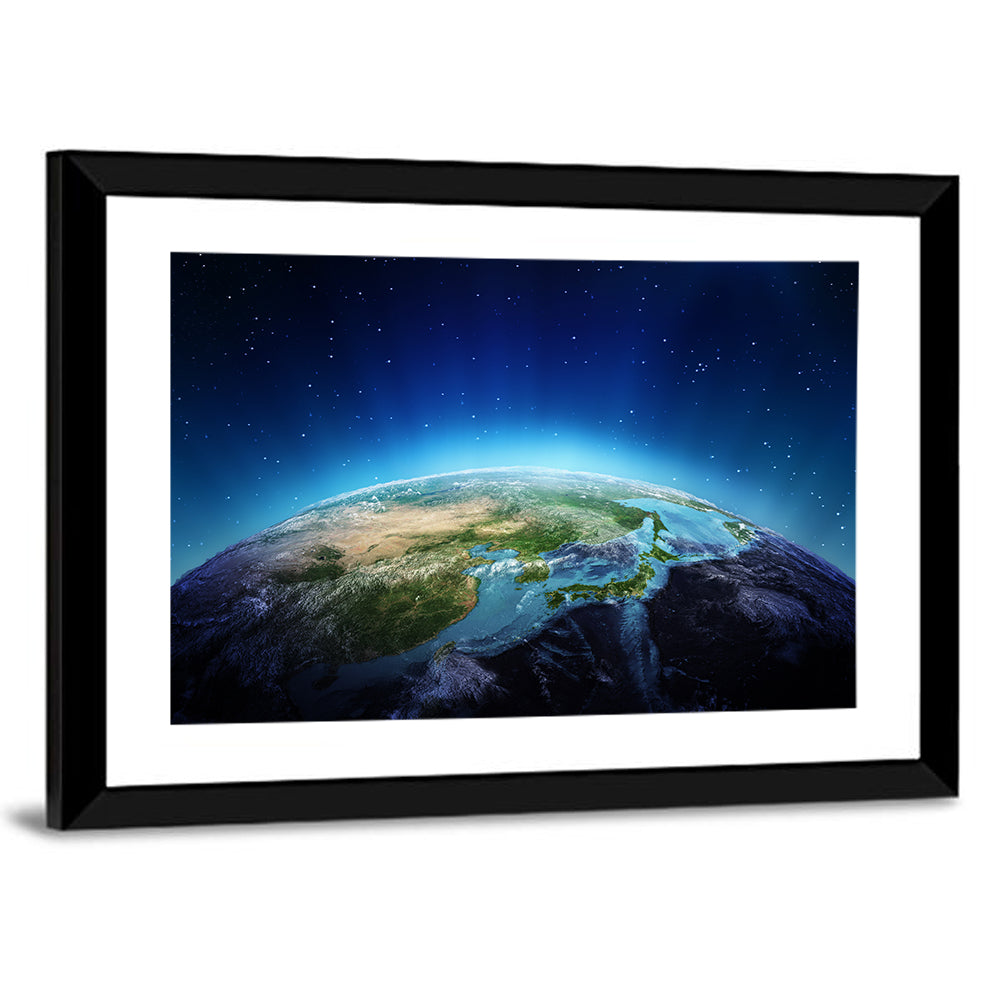 Japan and China from Orbit Wall Art