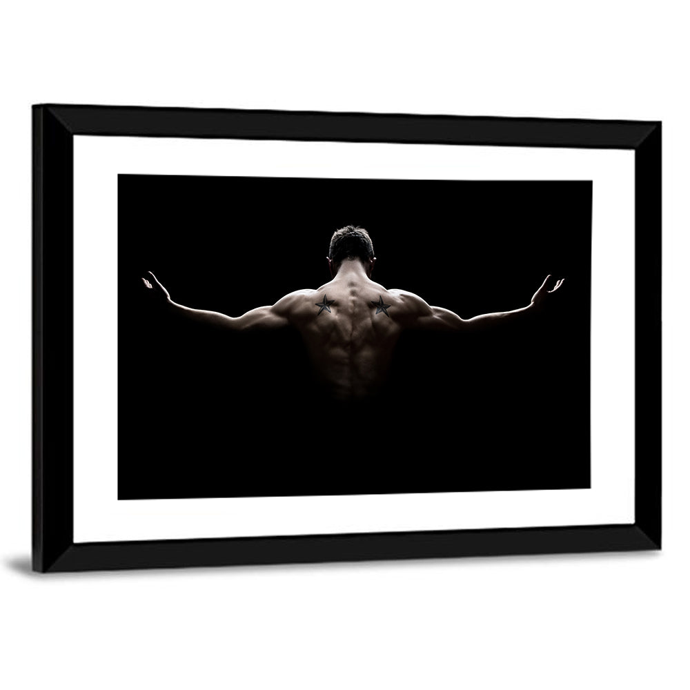 Muscular Back with Nautical Star Tattoos Wall Art