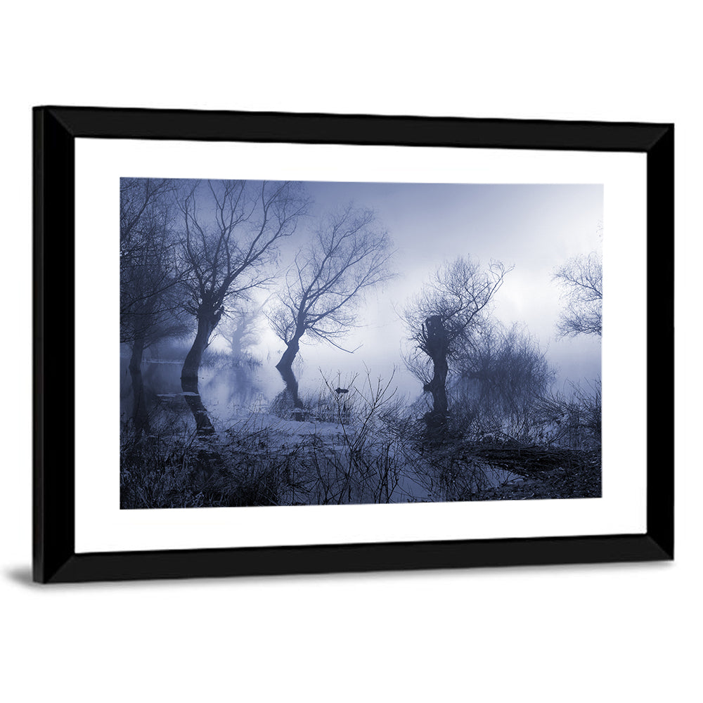 Misty Forest Lake Reflections Wall Art