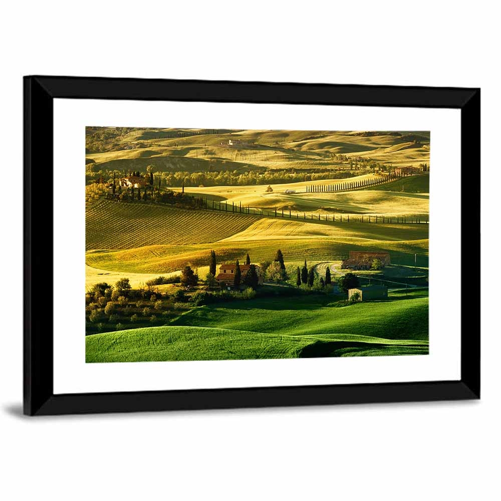 Tuscany Fields at Golden Hour Wall Art