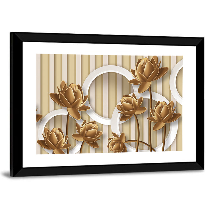 Layered Lotus and Geometric Circles Wall Art