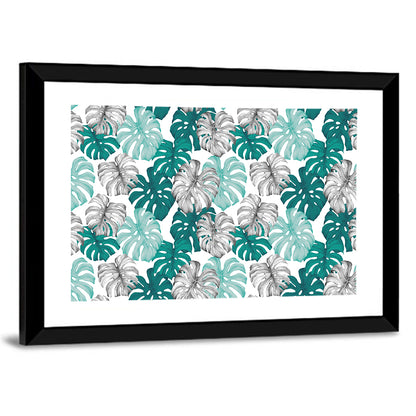 Monstera Leaves Seamless Pattern Wall Art