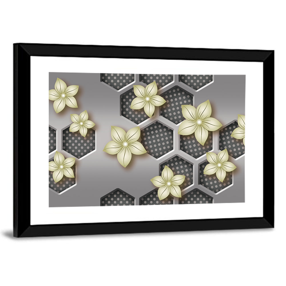 Honeycomb 3d Flower Mural Wall Art