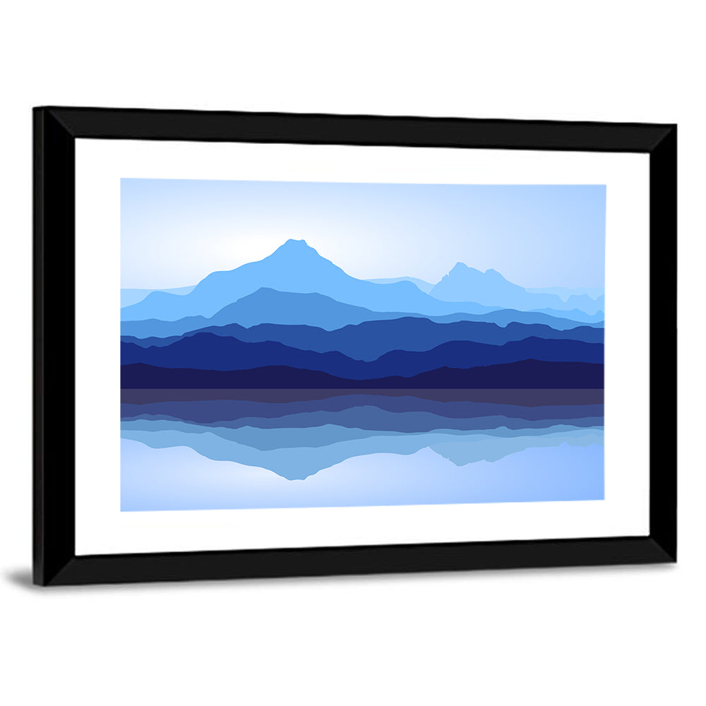 Blue Mountains Reflection In lake Wall Art