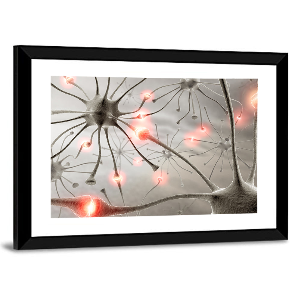 Hardwired Neurons with Glowing Synapses Wall Art