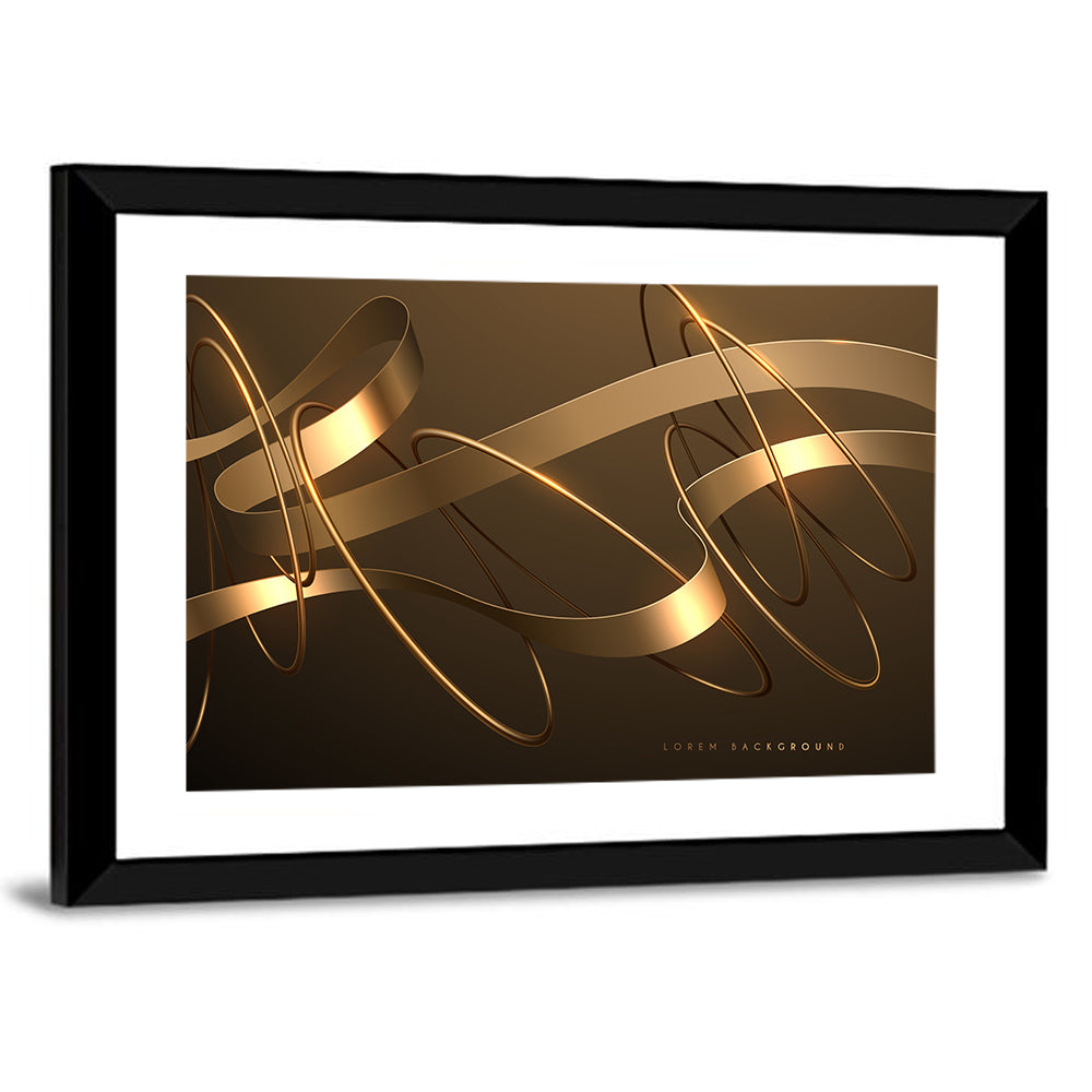 Gold Ribbons and Rings Wall Art