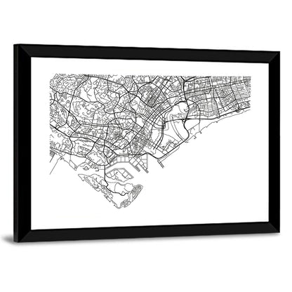 City Map Of Singapore Wall Art