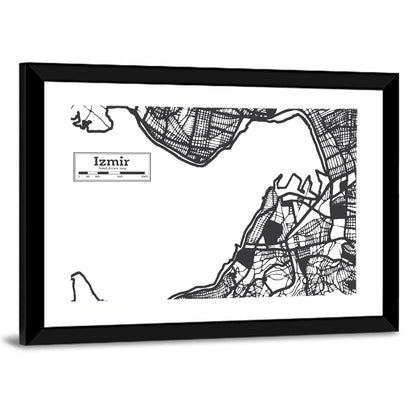Izmir City Map Turkey Wall Art