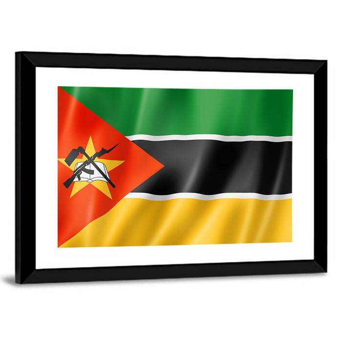 Mozambique National Flag Wall Art as a framed print