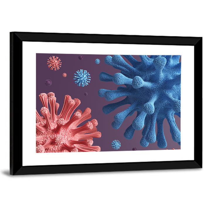 Microscopic Virus Cluster Wall Art