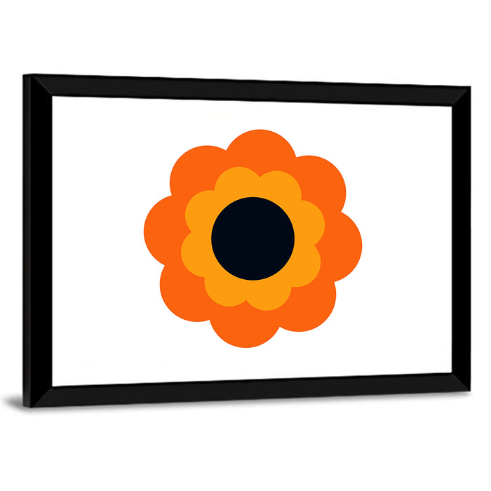 Geometric Sunflower Study Wall Art as a framed print