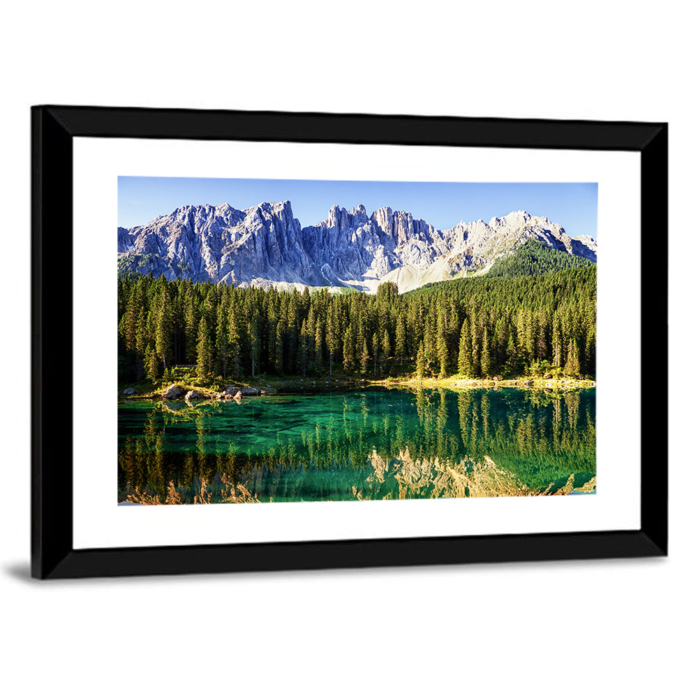 Karer Lake At Dolomites Italy Wall Art