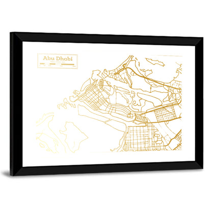 Abu Dhabi City Map Wall Art
