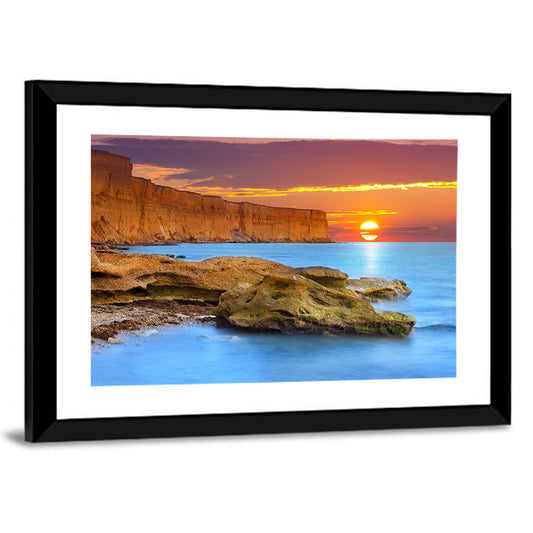 Sunset At Coast Of Algarve Region Portugal Wall Art