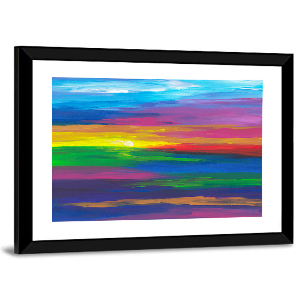 Colorful Abstract Sunset Wall Art