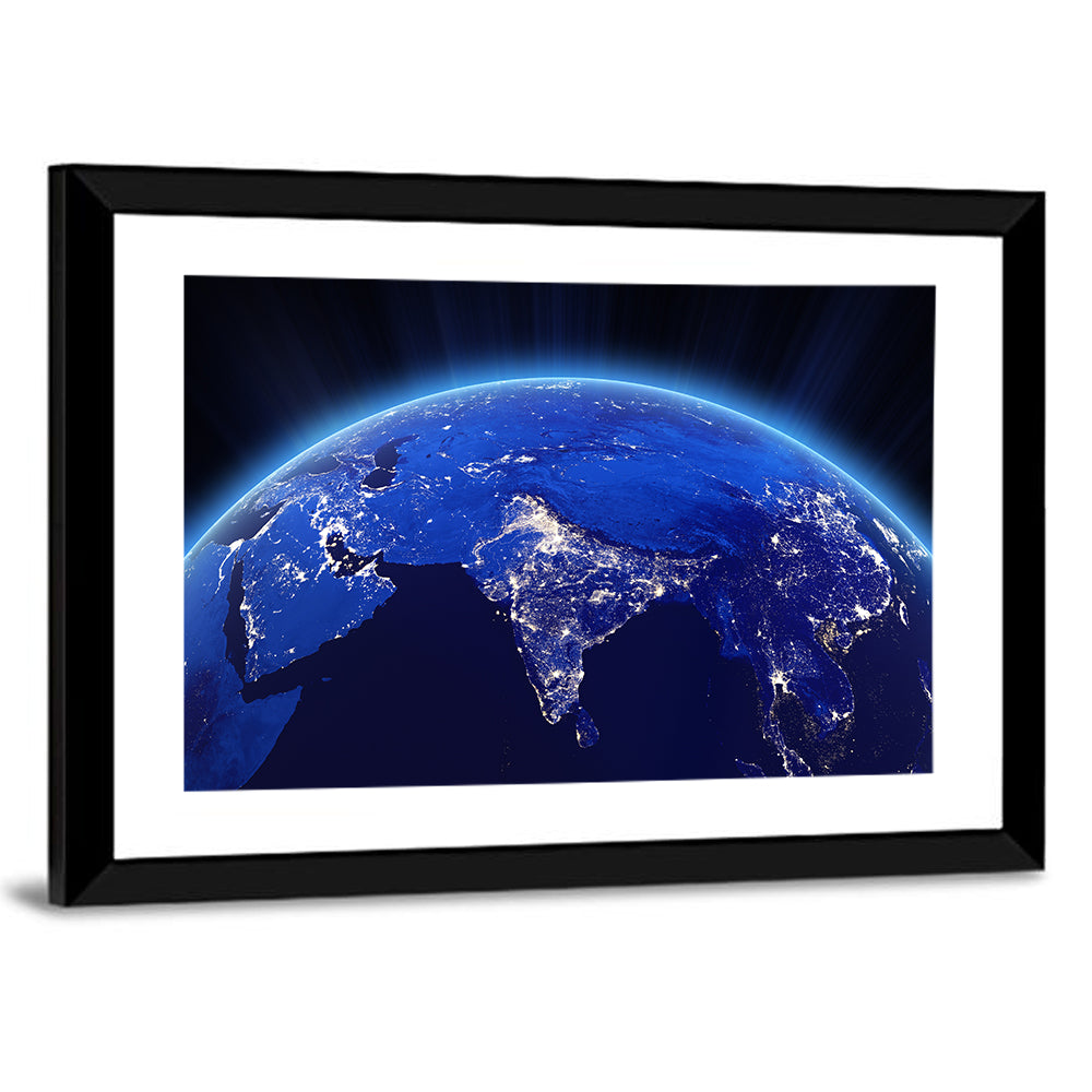 India at Night from Orbit Wall Art