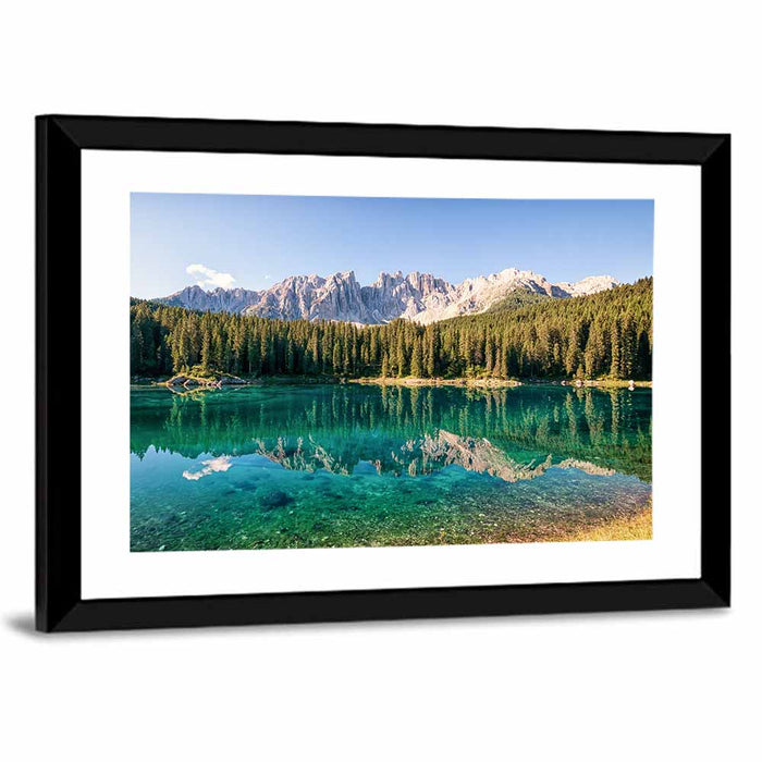 Karer Lake in the Dolomites Wall Art as a framed print